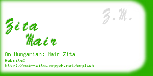 zita mair business card